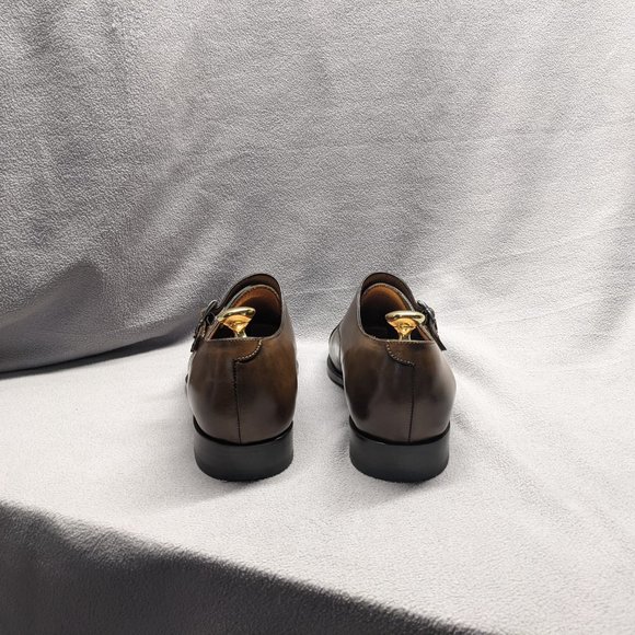 Suitsupply | Brown Double Monk Strap Calf Leather Oxfords | Mens Size 11
